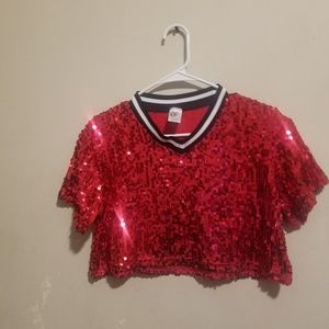 Red sequin top XL